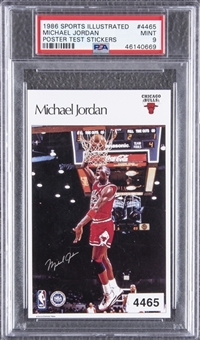 1986-87 Sports Illustrated Poster Test Stickers #4465 Michael Jordan - PSA MINT 9